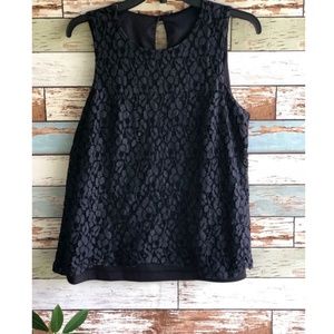 Black sleeveless top